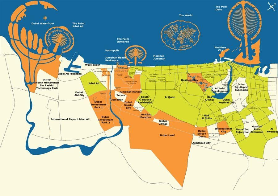 துபாய் வரைபடம் தீவுகள்