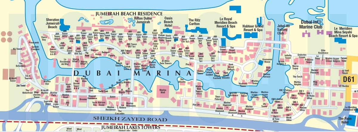 துபாய் மெரினா இடம் வரைபடம்