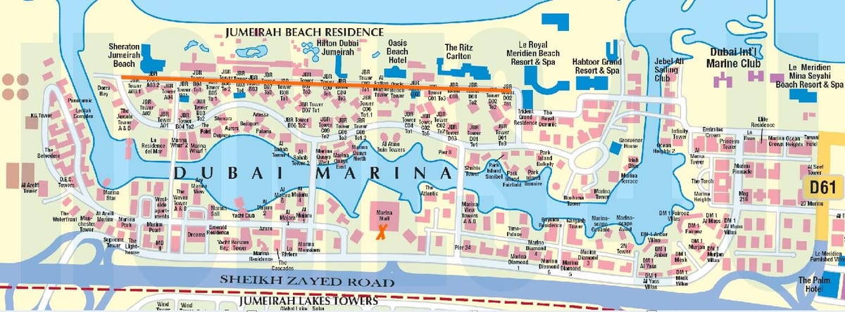 JBR வரைபடம் துபாய்